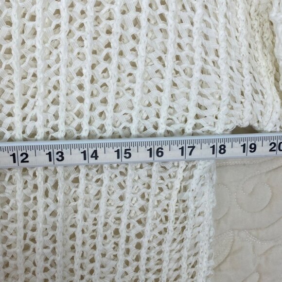 Guess Open-Knit Sweater White Size XS - Picture 8 of 9